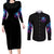 Lady Skull Couples Matching Long Sleeve Bodycon Dress and Long Sleeve Button Shirt Stand For What You Believe In Even If It Means Standing Alone