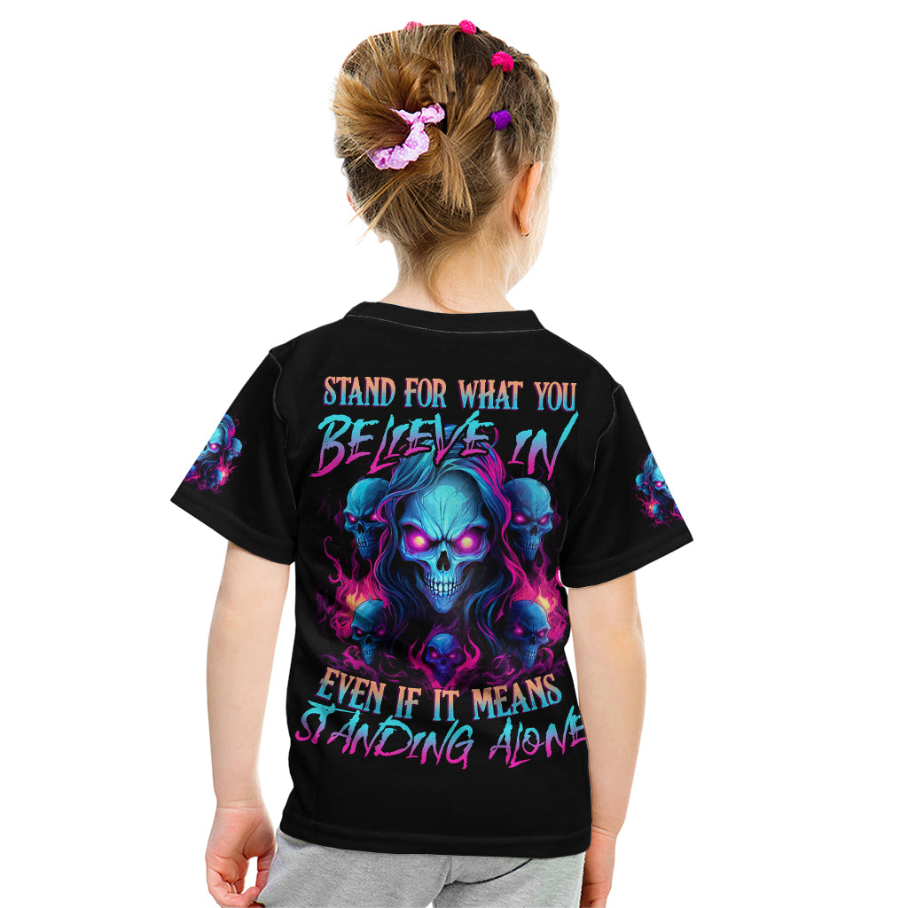 Lady Skull Kid T Shirt Stand For What You Believe In Even If It Means Standing Alone