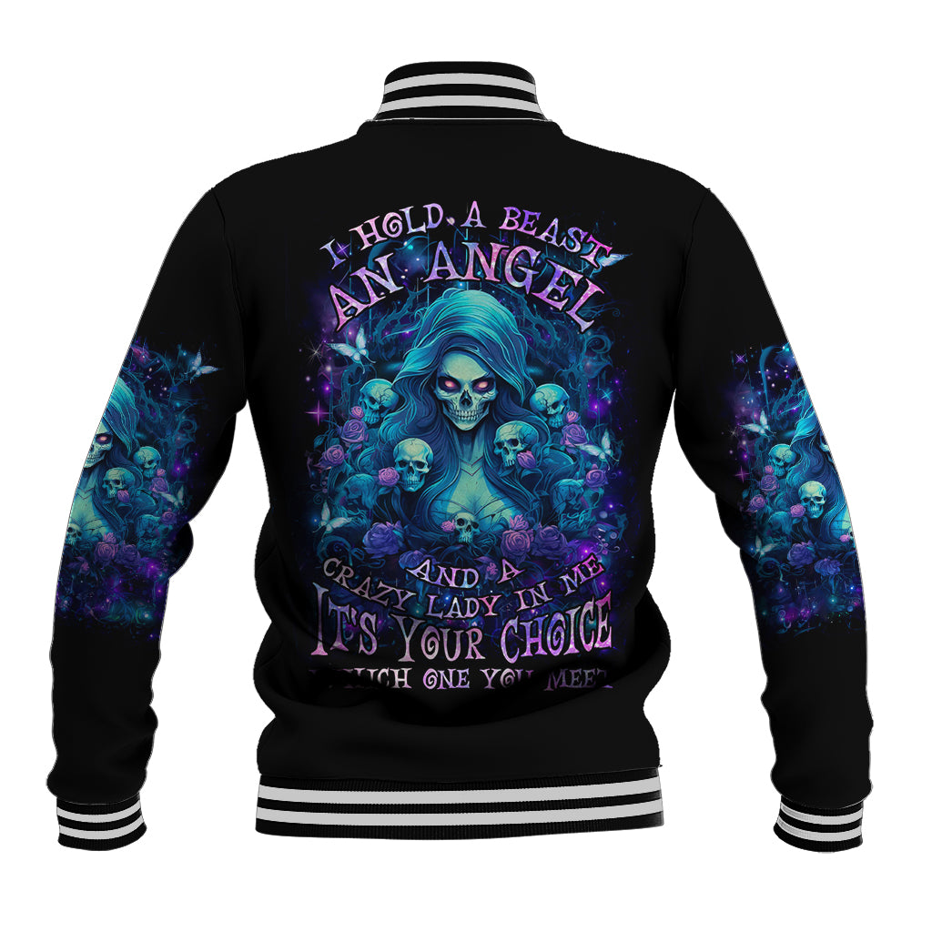 Flame Skull Baseball Jacket If You Kick Me When I'm Down You Better Pray I Don't Get Up