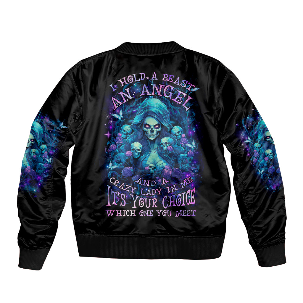 Flame Skull Bomber Jacket If You Kick Me When I'm Down You Better Pray I Don't Get Up