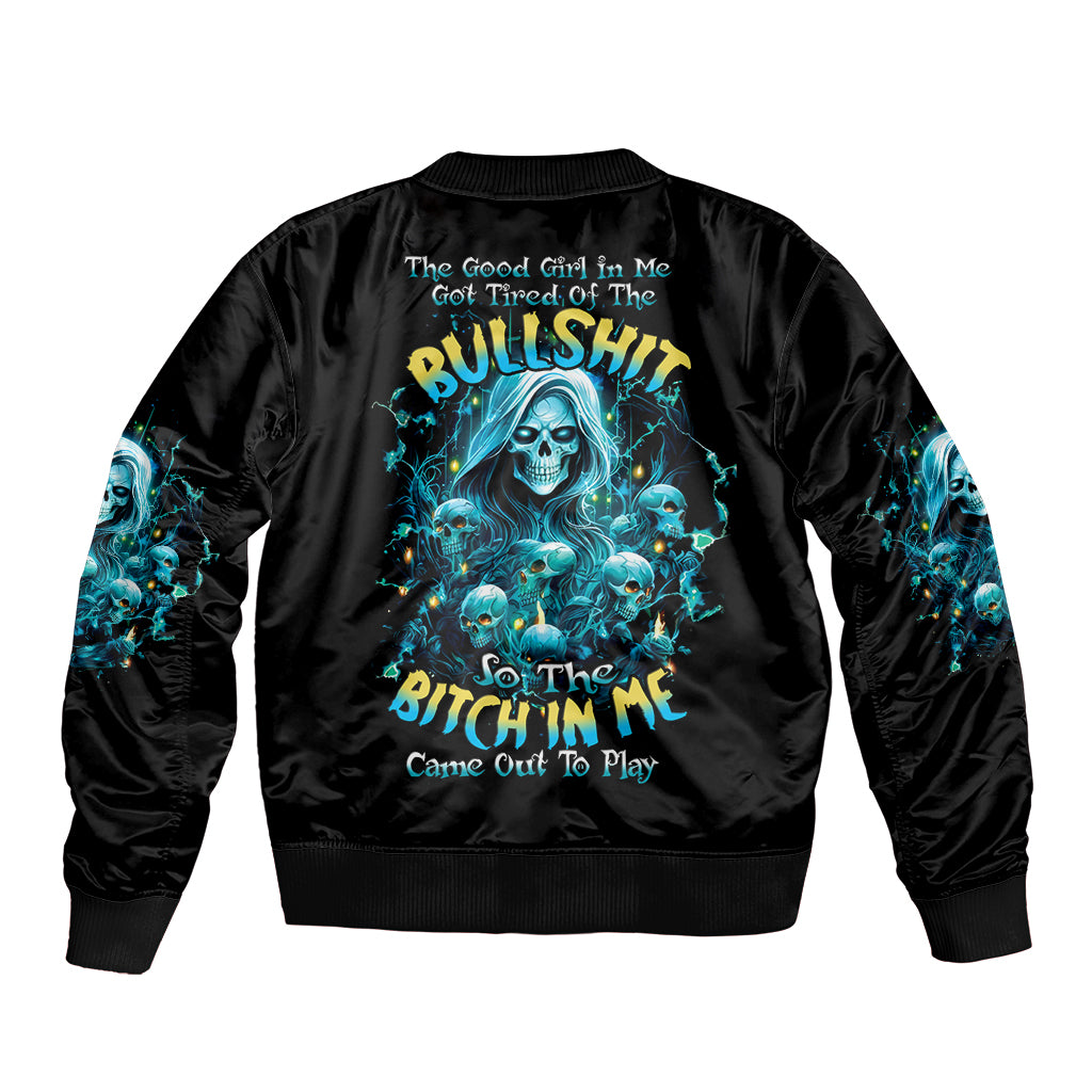 Irsh Girl Skull Bomber Jacket Drink Up Bitch