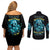 Irsh Girl Skull Couples Matching Off Shoulder Short Dress and Long Sleeve Button Shirt Drink Up Bitch