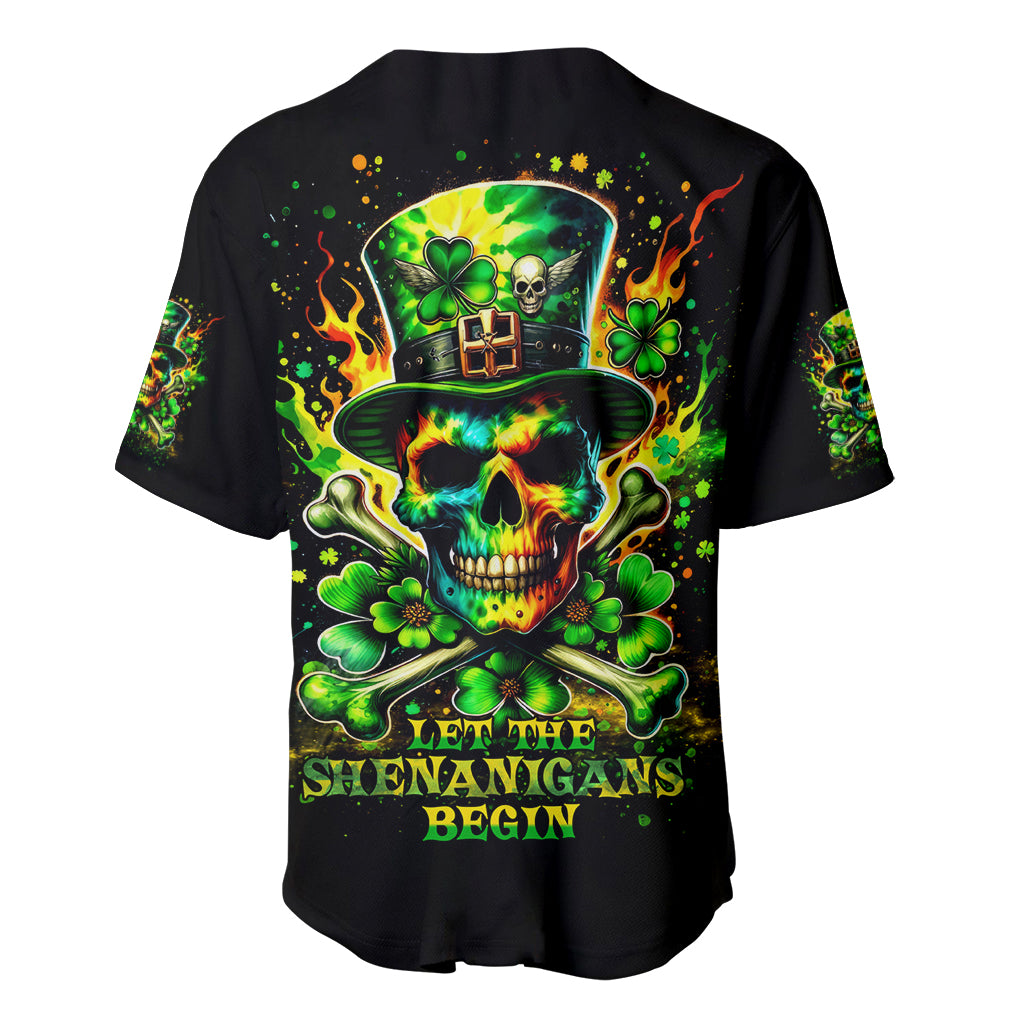 Irish Skull Baseball Jersey Let The Shenanigans Begin