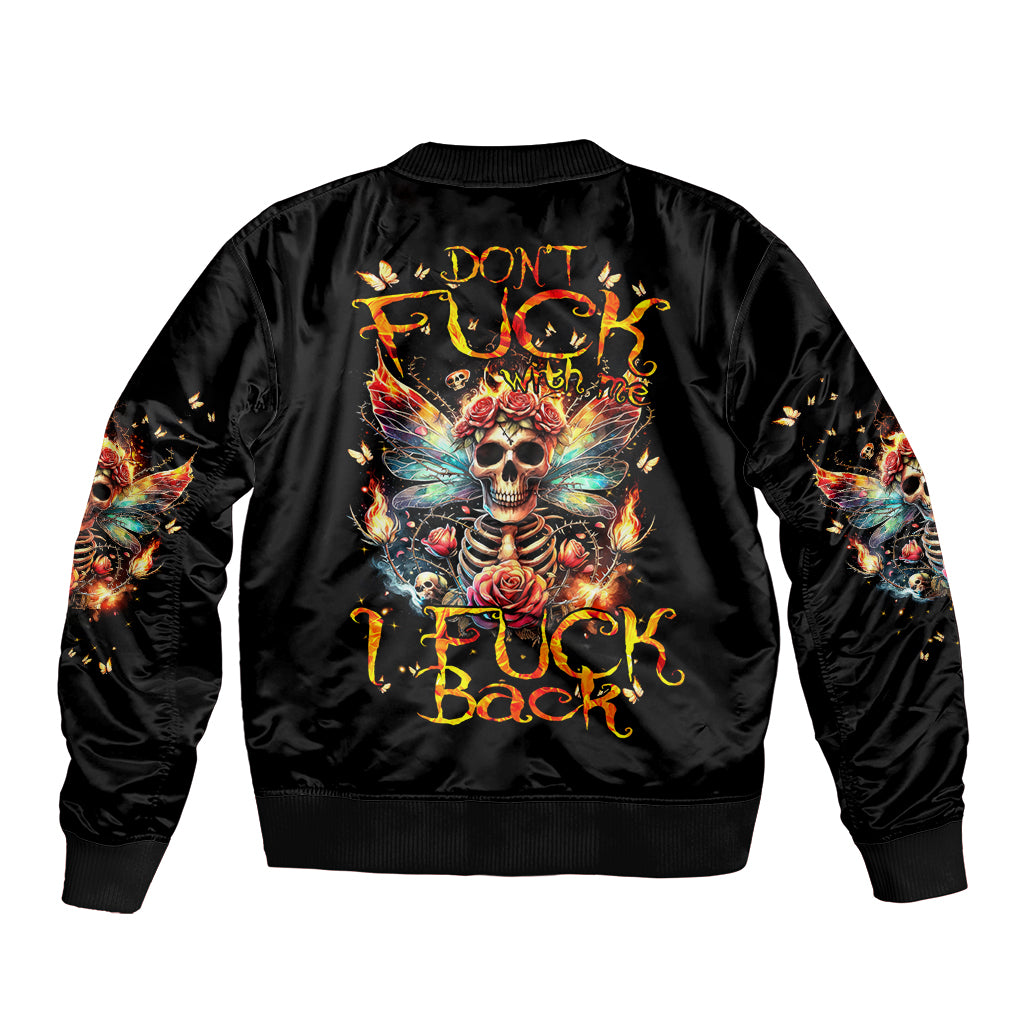 Fairy Skull Bomber Jacket Don't Fuck With Me I Fuck Back