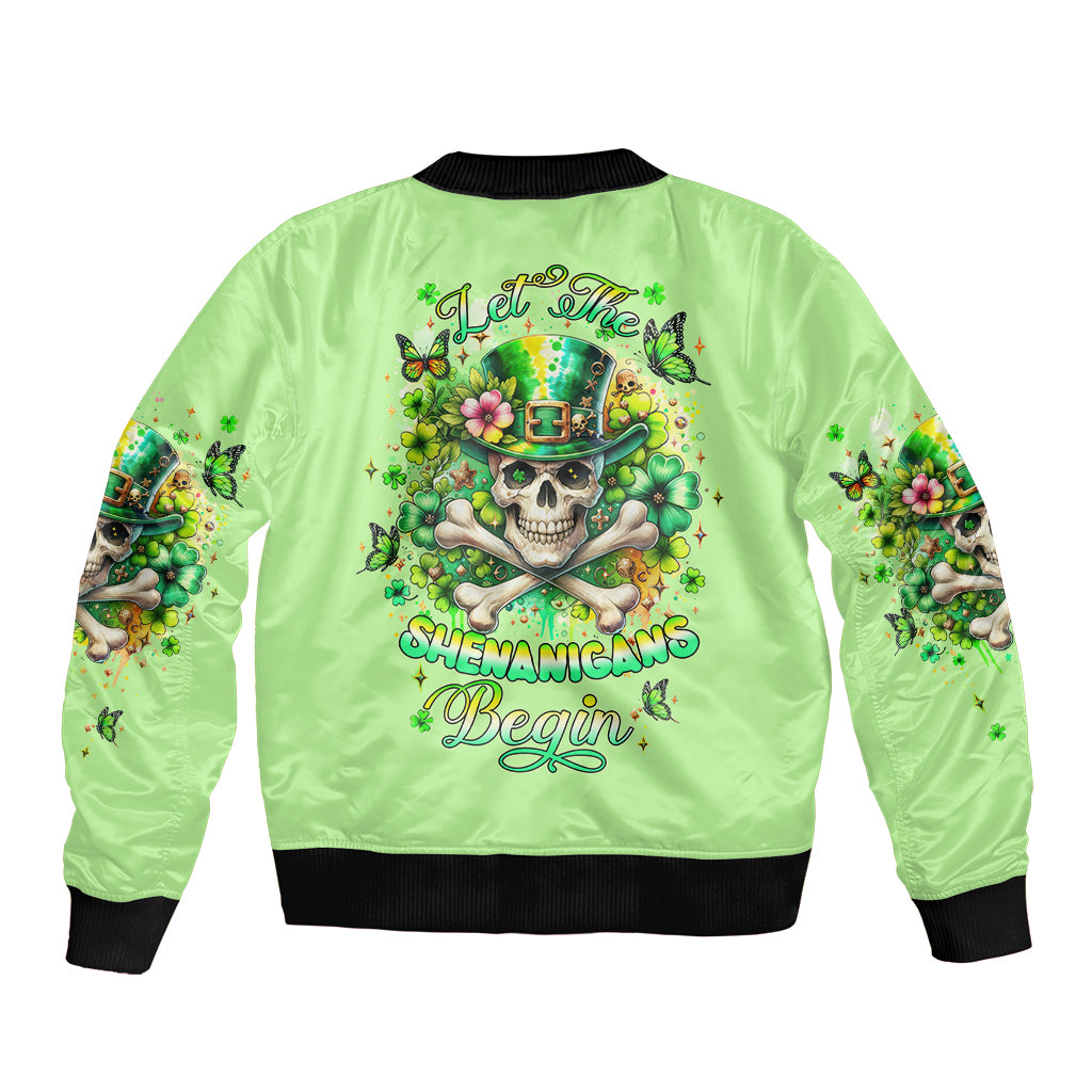 Irish Skull Bomber Jacket Let The Shenanigans Begin