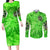 Irish Skull Couples Matching Long Sleeve Bodycon Dress and Long Sleeve Button Shirt Shamrock And Roll