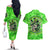 Irish Skull Couples Matching Off The Shoulder Long Sleeve Dress and Hawaiian Shirt Shamrock And Roll