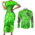 Irish Skull Couples Matching Short Sleeve Bodycon Dress and Long Sleeve Button Shirt Shamrock And Roll