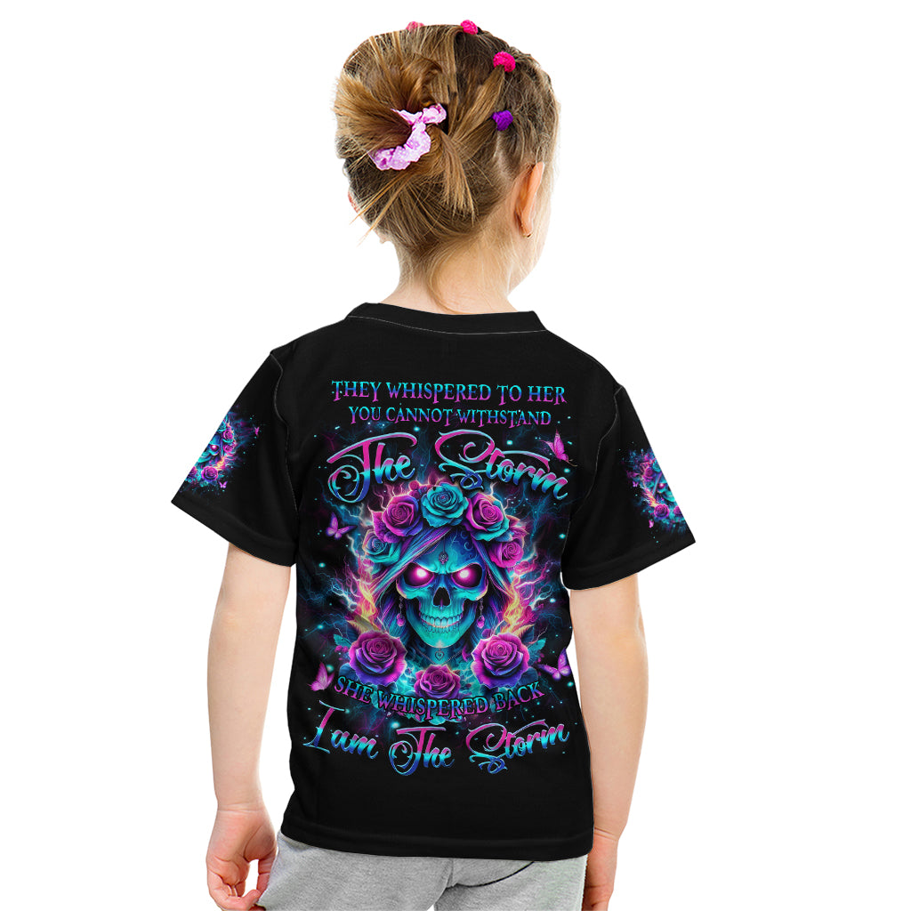 Rose Skull Kid T Shirt She Whispered Back Iam The Storm