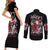 Devil Skull Couples Matching Short Sleeve Bodycon Dress and Long Sleeve Button Shirt In Every Angel A Demon Hides And In Every Demon An Angel Strides