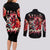 Devil Skull Couples Matching Long Sleeve Bodycon Dress and Long Sleeve Button Shirt Stuck Between IDK IDC and IDGAF