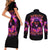 Rose Skull Couples Matching Short Sleeve Bodycon Dress and Long Sleeve Button Shirt Beasuty In Beast Mode