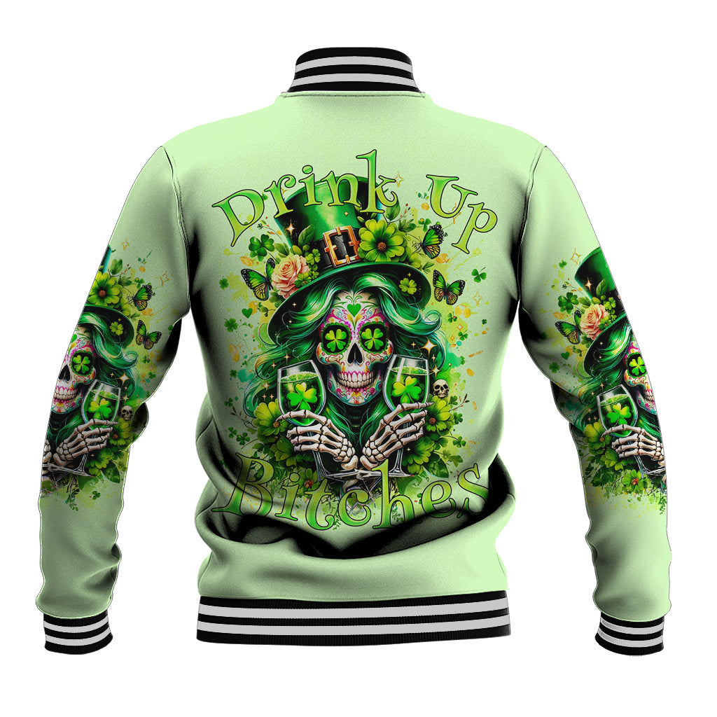 Irish Skull Baseball Jacket Drink Up Bitches