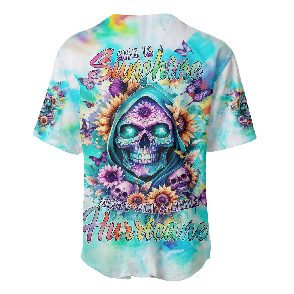 Flower Skull Baseball Jersey She Is Sunshine Mixed With A Little Hurricane