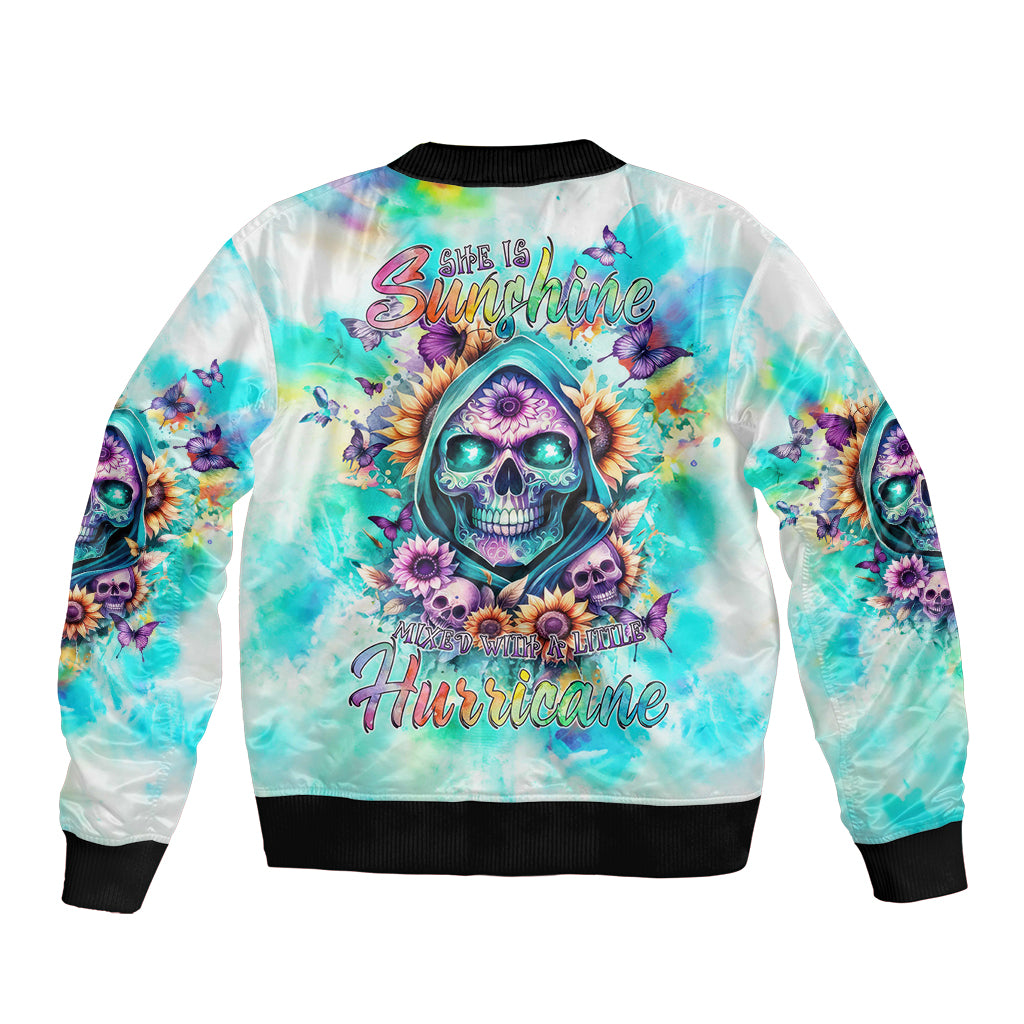 Flower Skull Bomber Jacket She Is Sunshine Mixed With A Little Hurricane