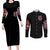 Devil Skull Couples Matching Long Sleeve Bodycon Dress and Long Sleeve Button Shirt The Perseon I Afraid Of Is Myself That Fucker Is Crazy