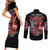 Devil Skull Couples Matching Short Sleeve Bodycon Dress and Long Sleeve Button Shirt The Perseon I Afraid Of Is Myself That Fucker Is Crazy