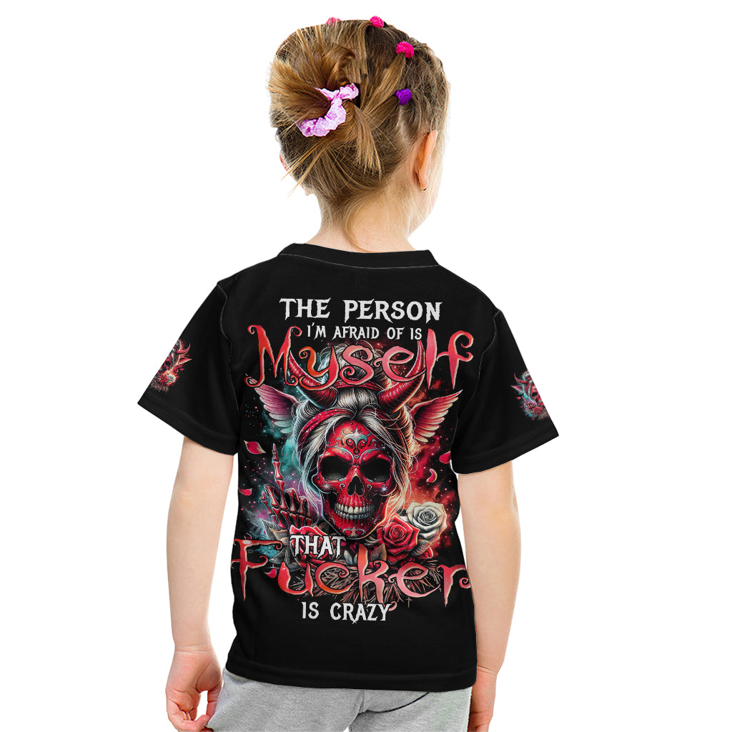 Devil Skull Kid T Shirt The Perseon I Afraid Of Is Myself That Fucker Is Crazy