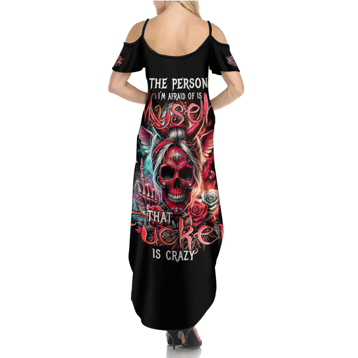 Devil Skull Summer Maxi Dress The Perseon I Afraid Of Is Myself That Fucker Is Crazy