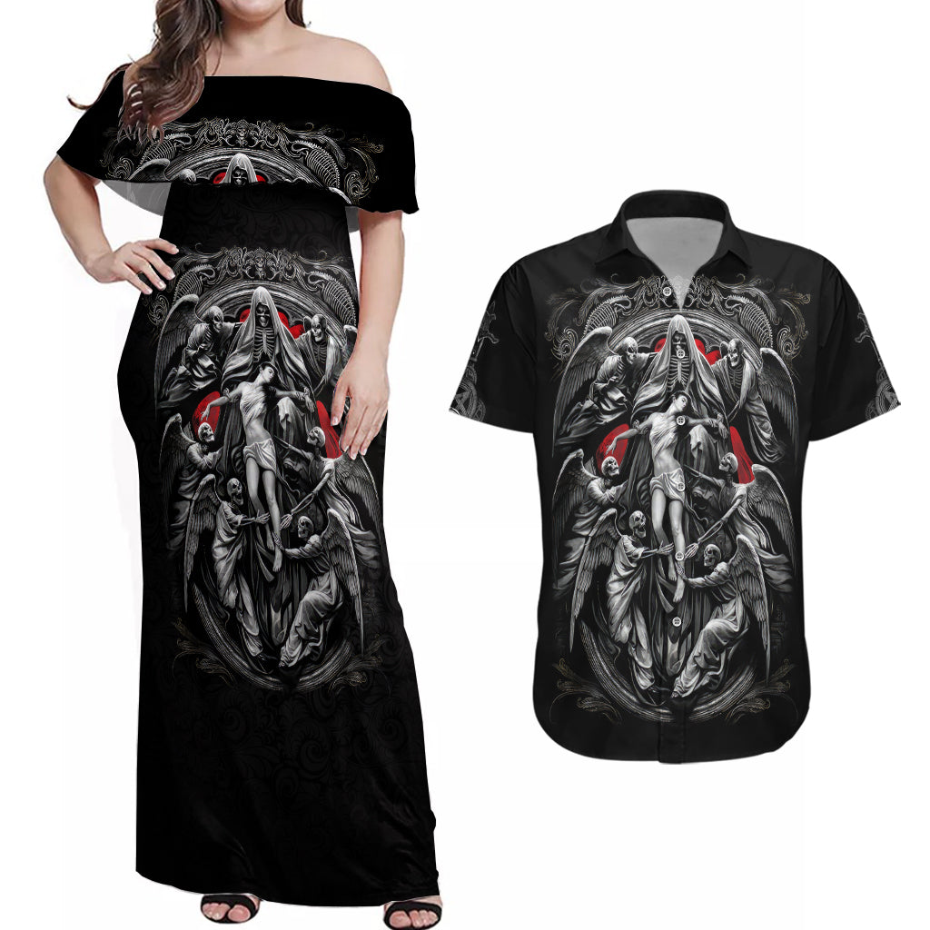 skull-couples-matching-off-shoulder-maxi-dress-and-hawaiian-shirt-ethereal-reapers-skull-faced-death-angels