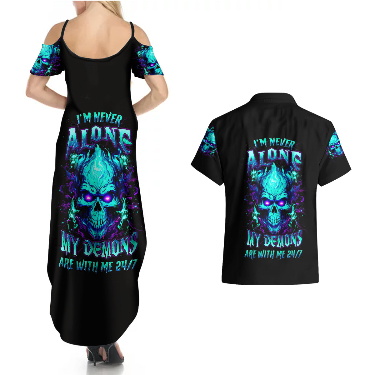 flame-skull-couples-matching-summer-maxi-dress-and-hawaiian-shirt-im-never-alone-my-demons-with-me-247