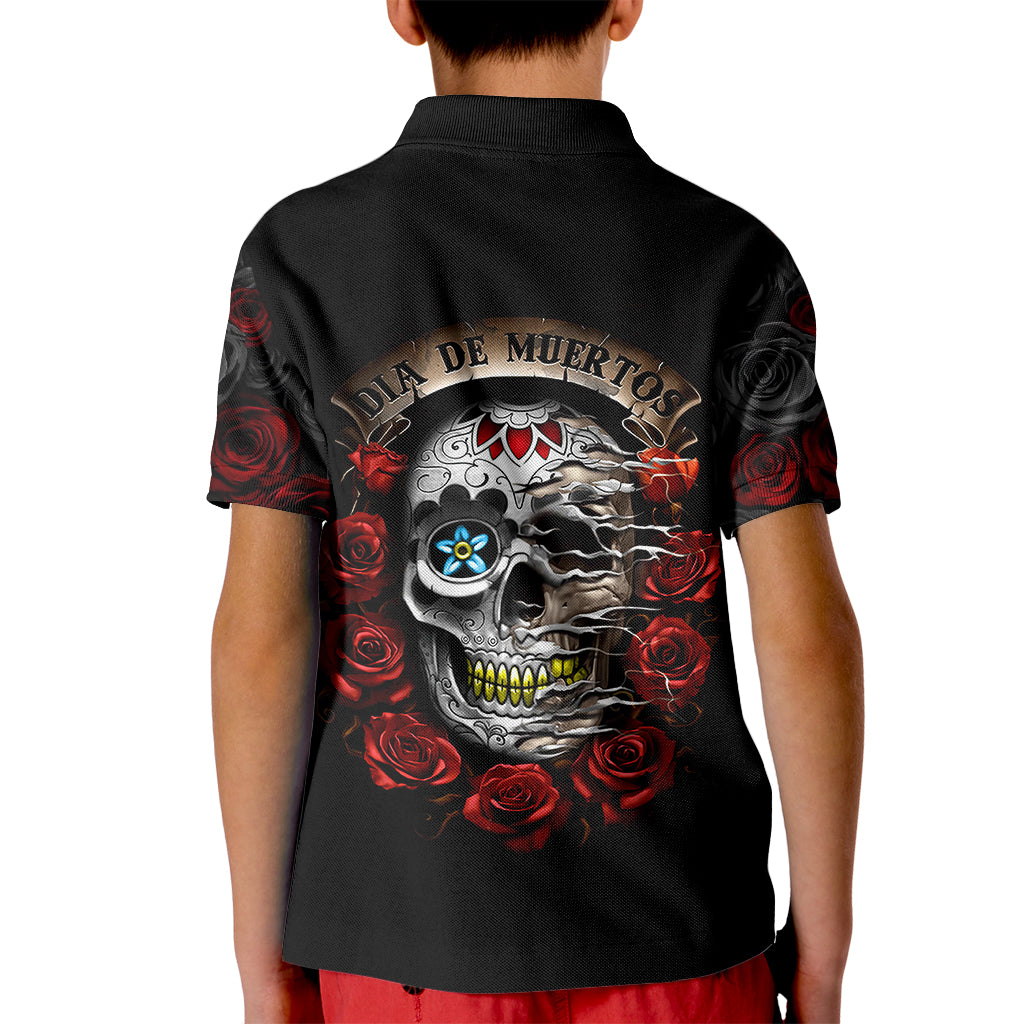 dia-de-muertos-kid-polo-shirt-day-of-the-death-rose-skull