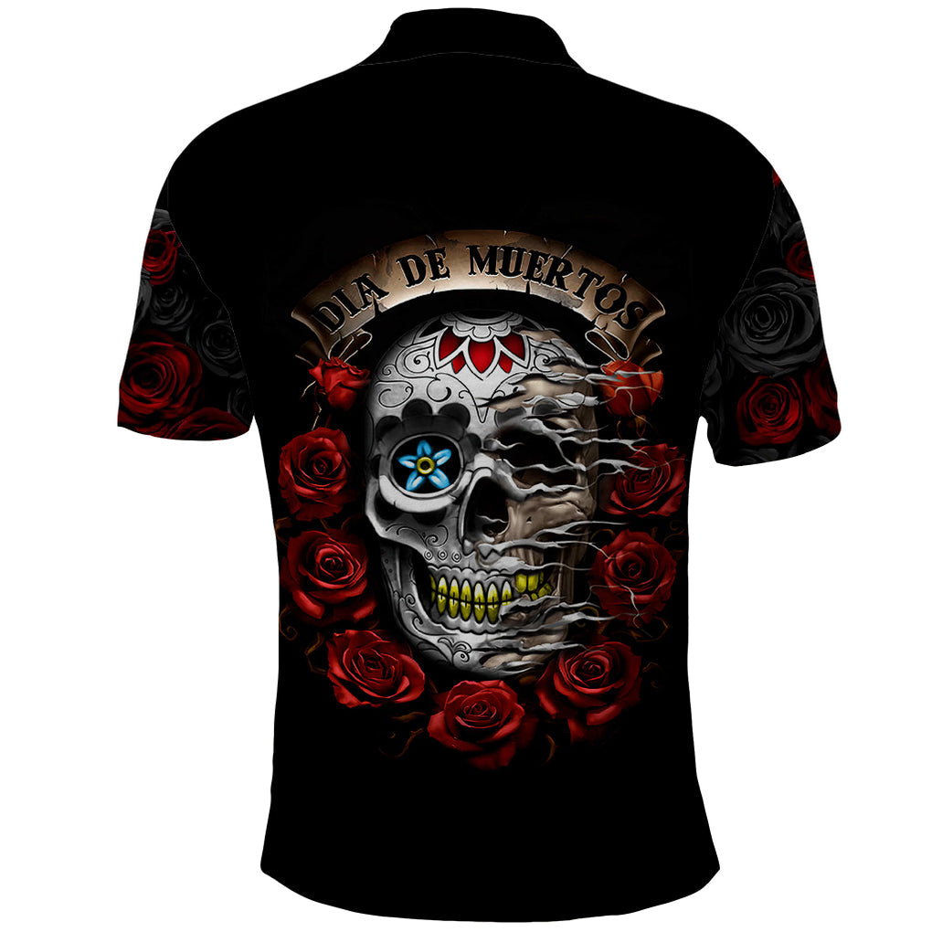 dia-de-muertos-polo-shirt-day-of-the-death-rose-skull