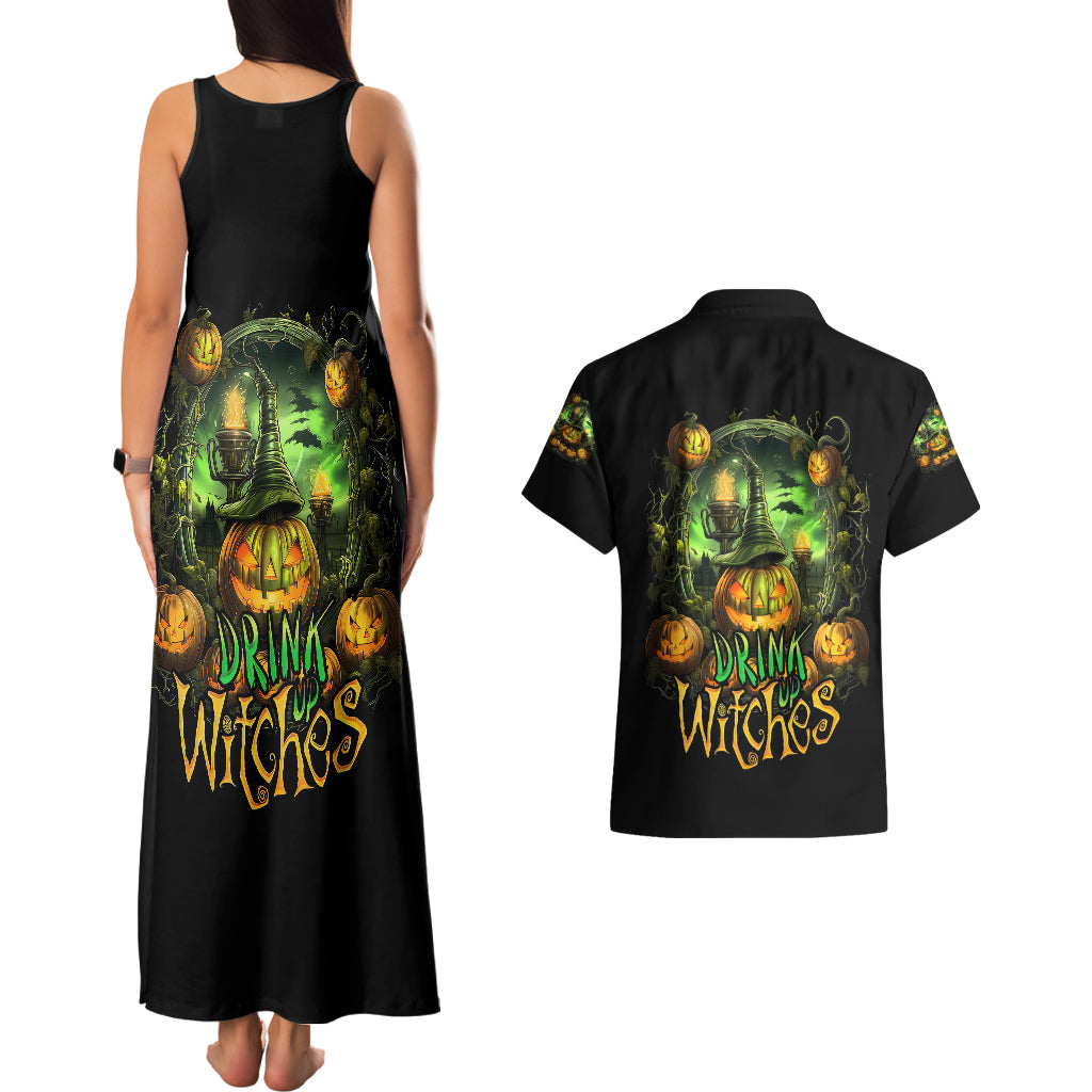 pumpkin-skull-couples-matching-tank-maxi-dress-and-hawaiian-shirt-drink-up-witches