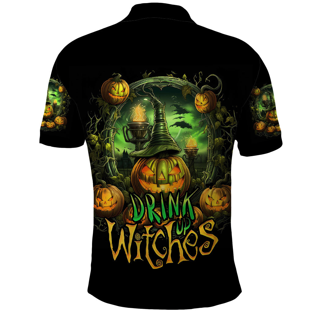 pumpkin-skull-polo-shirt-drink-up-witches