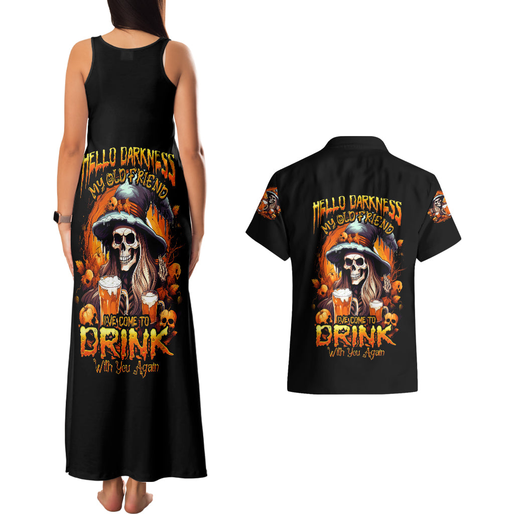 witch-skull-couples-matching-tank-maxi-dress-and-hawaiian-shirt-hello-darkness-my-old-friend-i-come-to-drink-with-you