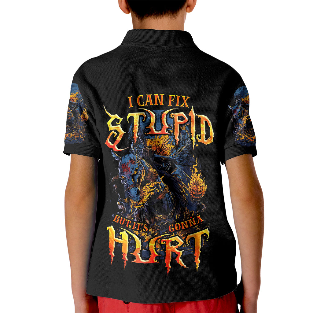 jack-o-lantern-skull-kid-polo-shirt-i-can-fix-stupid-but-its-gonna-hurt