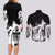 fire-skull-couples-matching-long-sleeve-bodycon-dress-and-long-sleeve-button-shirts-scream-in-fire