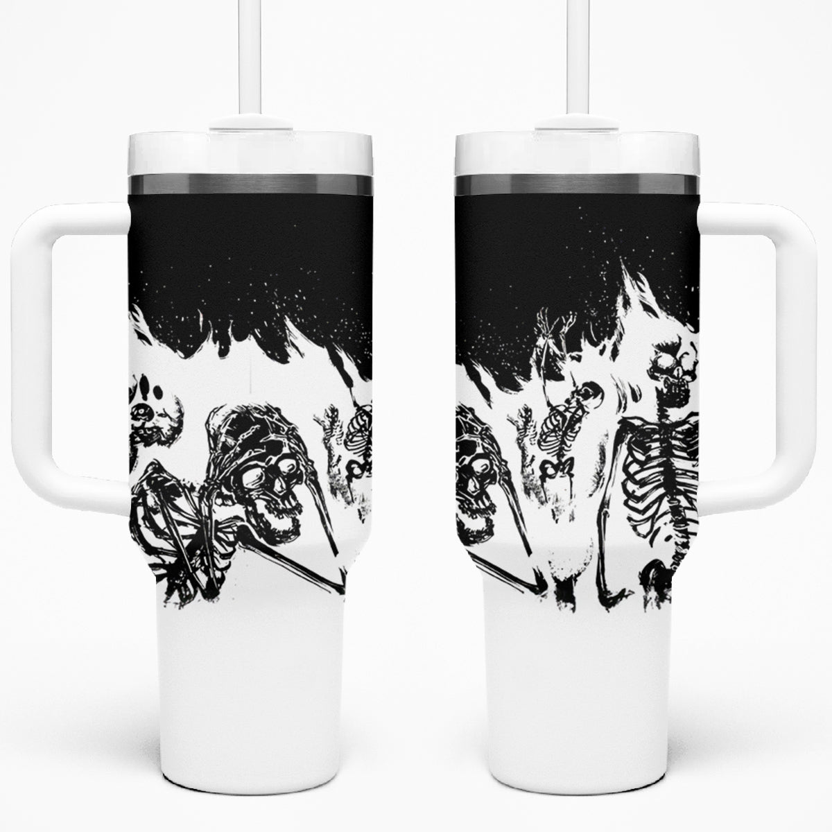 Fire Skull Tumbler With Handle Scream In Fire