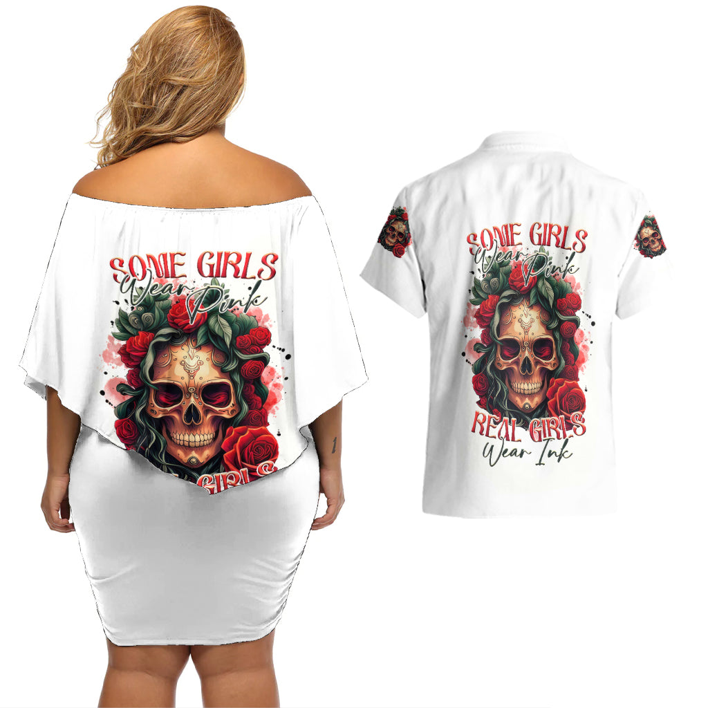 rose-skull-couples-matching-off-shoulder-short-dress-and-hawaiian-shirt-some-girl-wear-pink-real-girl-wear-ink