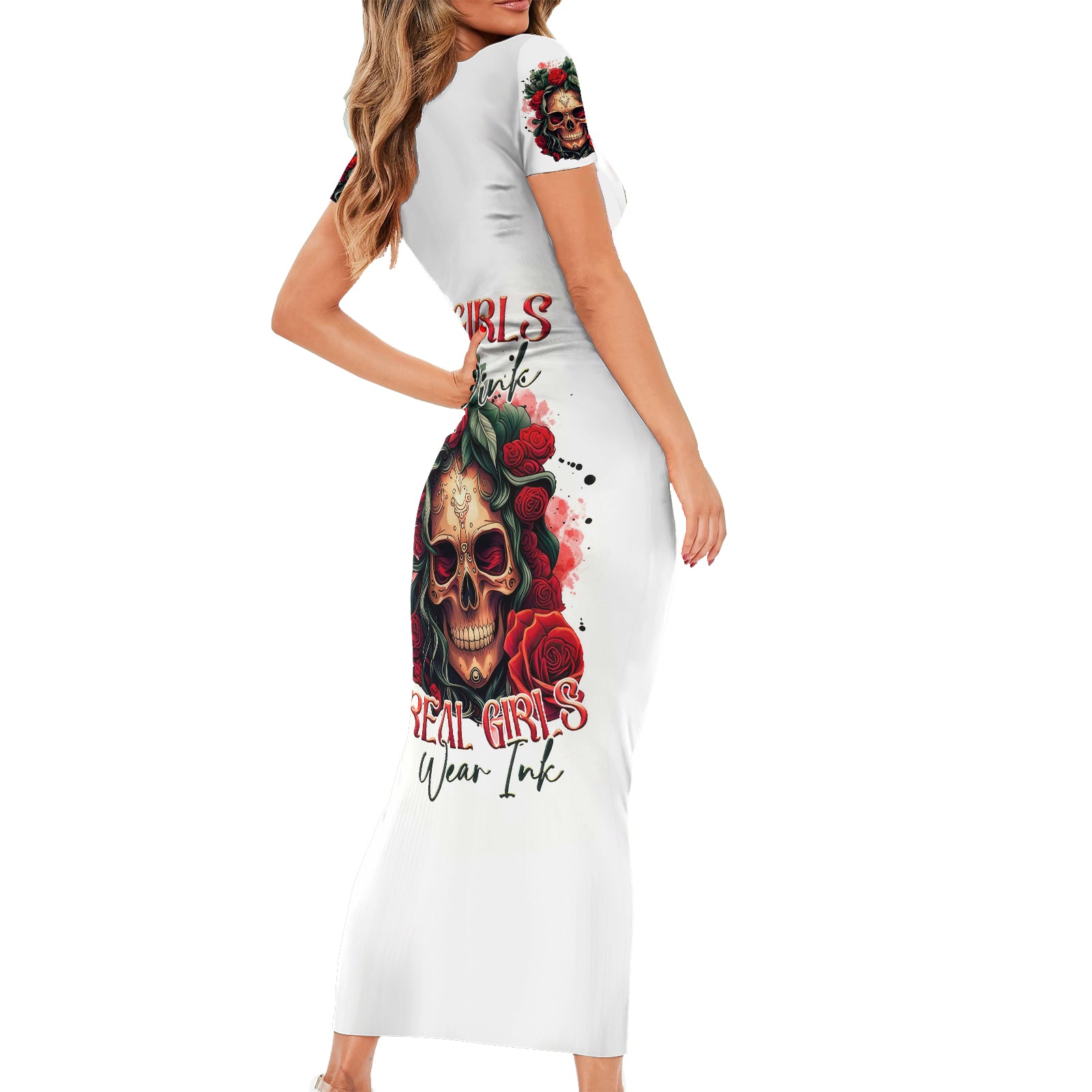 rose-skull-short-sleeve-bodycon-dress-some-girl-wear-pink-real-girl-wear-ink