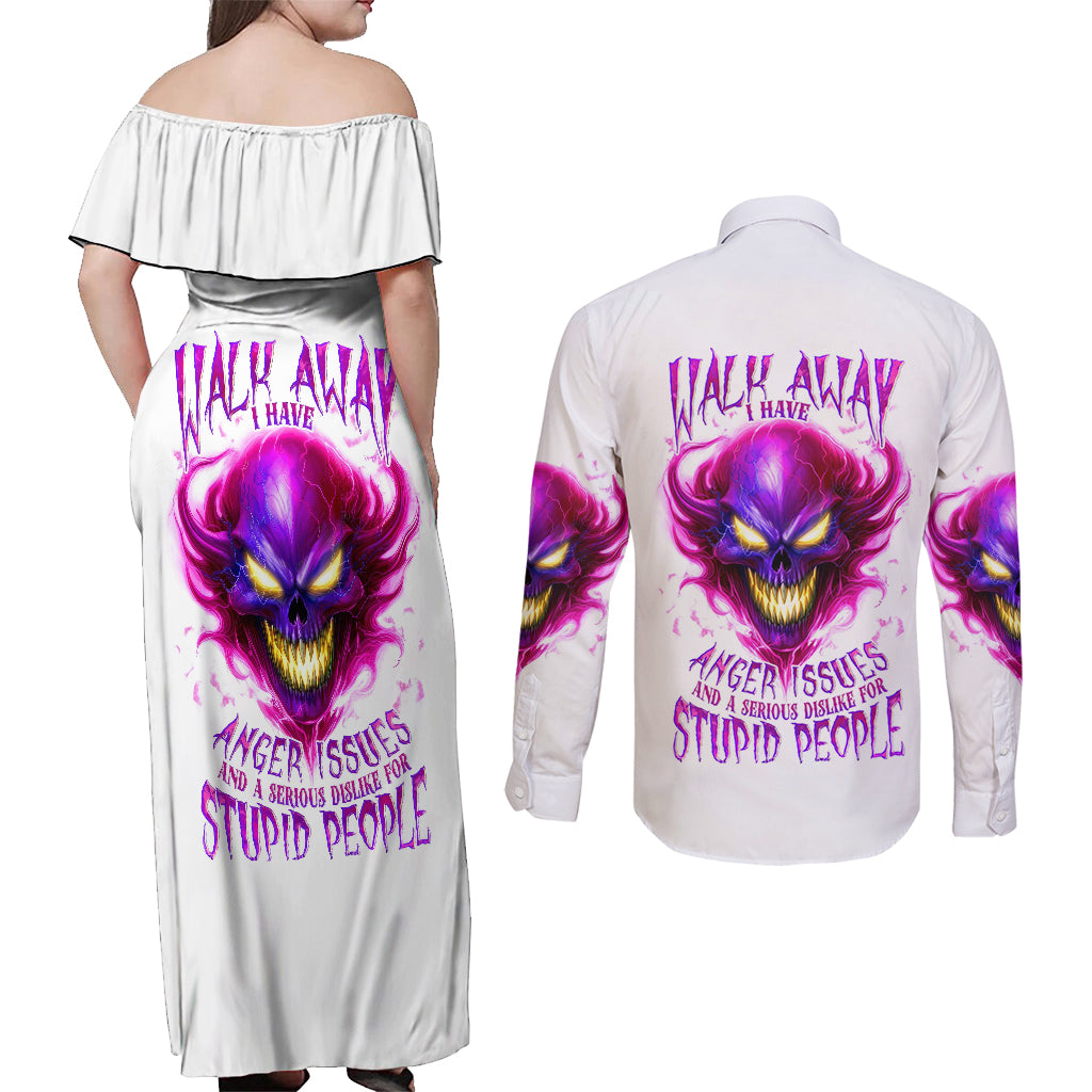 flame-skull-couples-matching-off-shoulder-maxi-dress-and-long-sleeve-button-shirts-walk-away-i-have-anger-issues-and-dislike-for-stupod-people