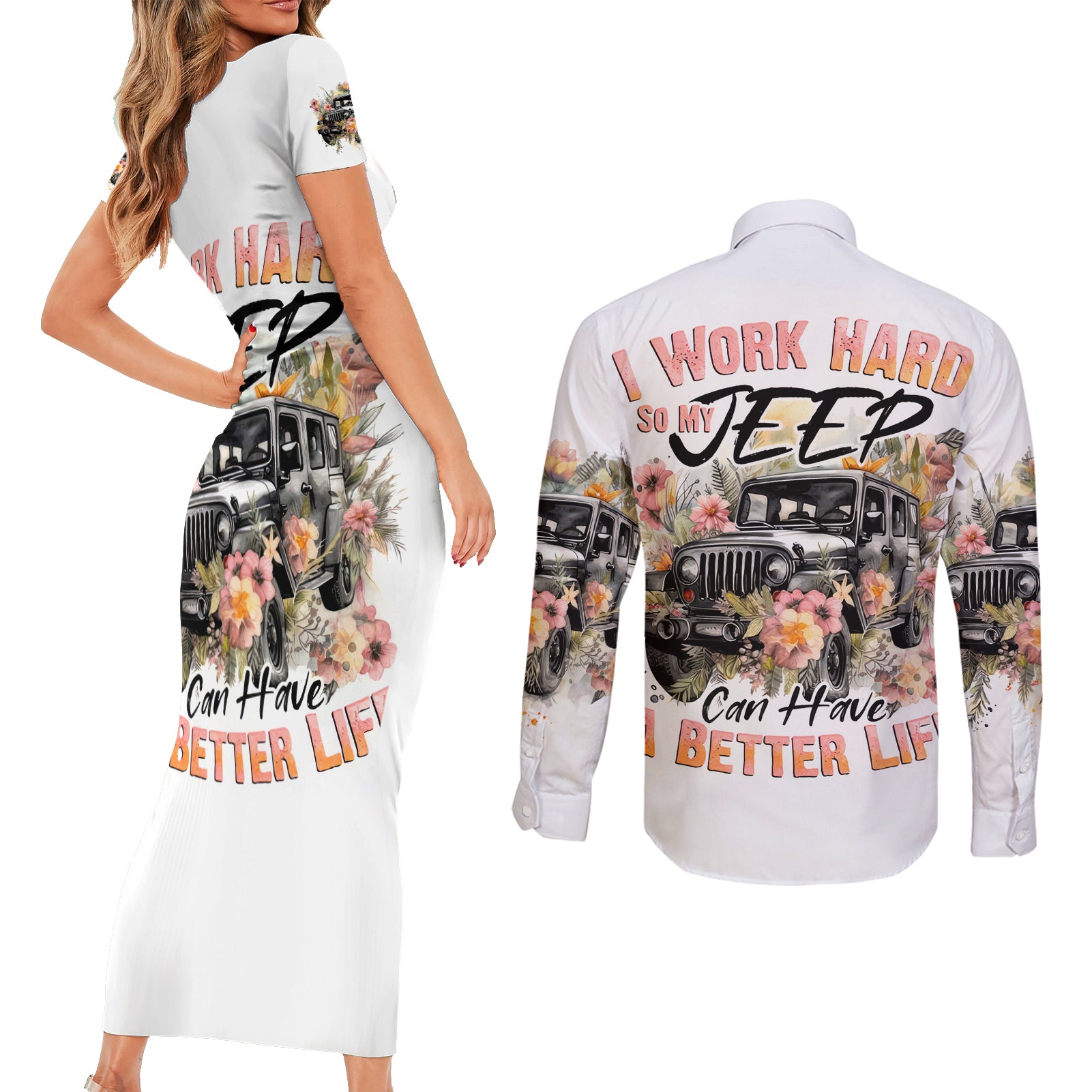 flower-jeep-couples-matching-short-sleeve-bodycon-dress-and-long-sleeve-button-shirt-i-work-hard-so-my-jeep-can-have-a-better-life