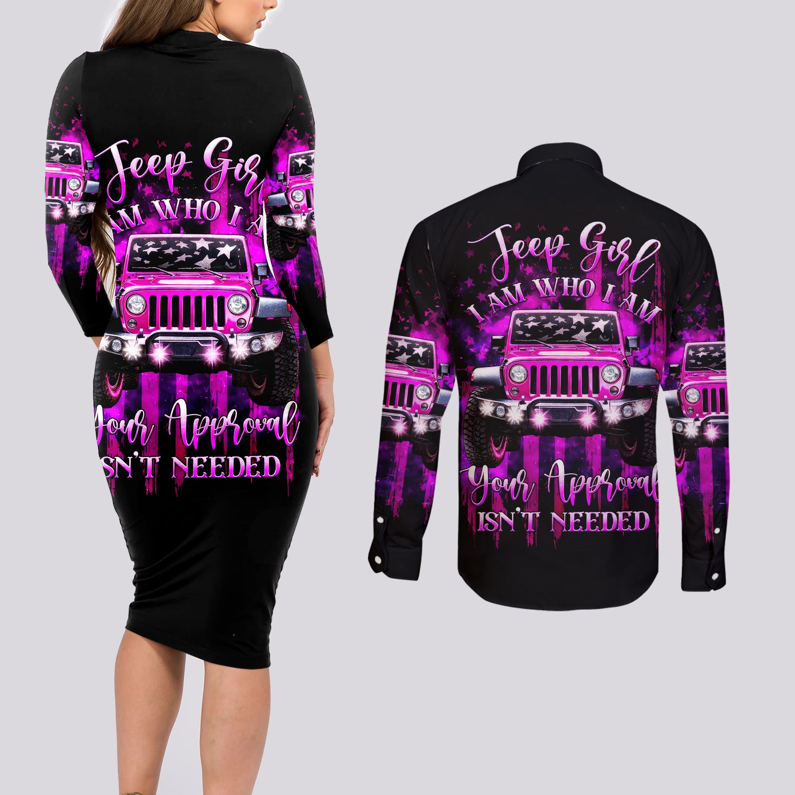 jeep-girl-couples-matching-long-sleeve-bodycon-dress-and-long-sleeve-button-shirt-jeep-girl-iam-who-iam-your-approval-isnt-needed