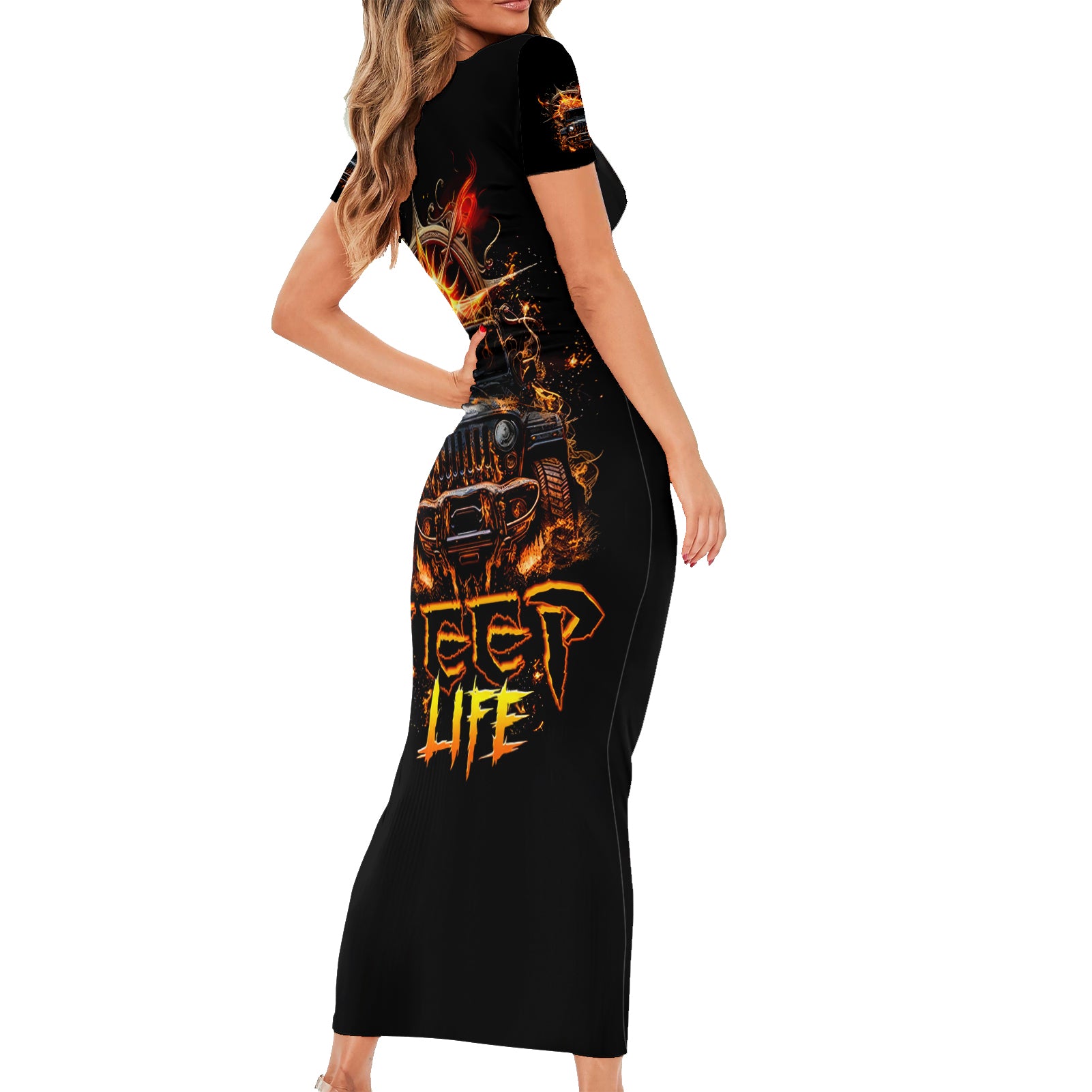 flame-compass-jeep-short-sleeve-bodycon-dress-fire-jeep-life