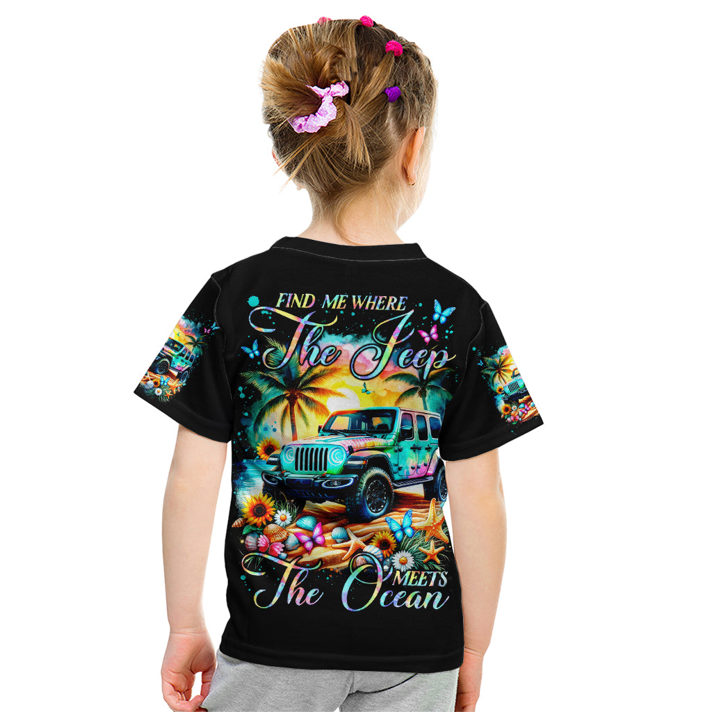 Beach Jeep Kid T Shirt Find Me Where The Jeep Meets The Ocean