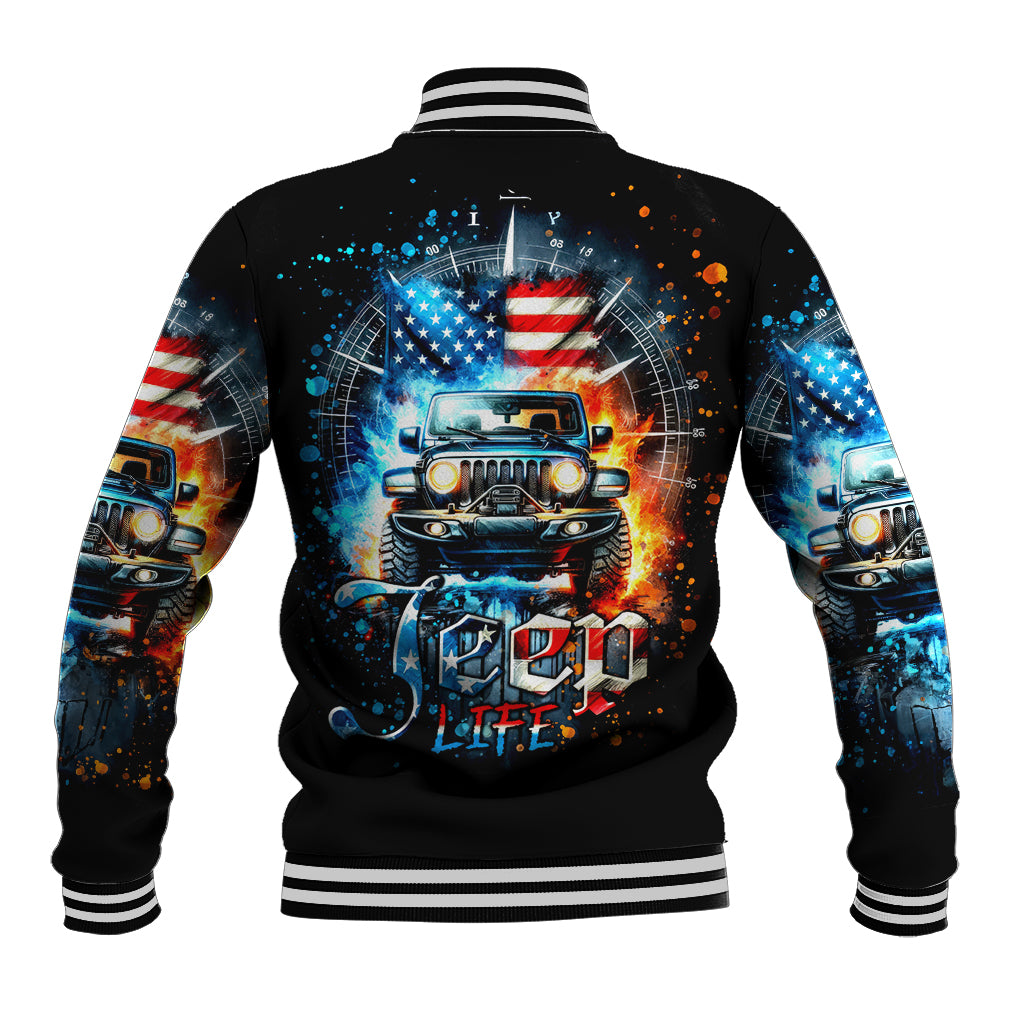 Fire Jeep Baseball Jacket American Jeep Life