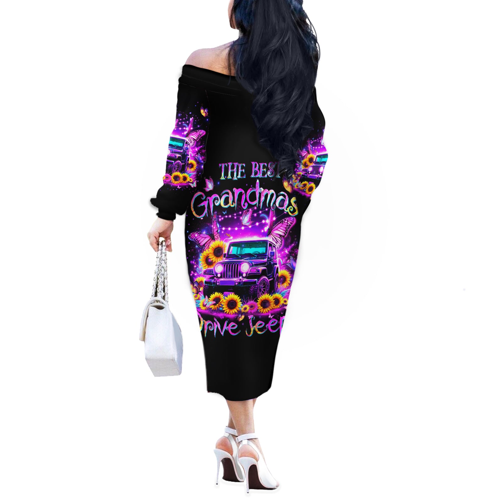 Buffterfly Jeep Off The Shoulder Long Sleeve Dress The Best Grandmas Drive Jeeps