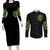 Doule Skull Couples Matching Long Sleeve Bodycon Dress and Long Sleeve Button Shirt Angel To Some Demon To Most