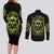 Doule Skull Couples Matching Long Sleeve Bodycon Dress and Long Sleeve Button Shirt Angel To Some Demon To Most