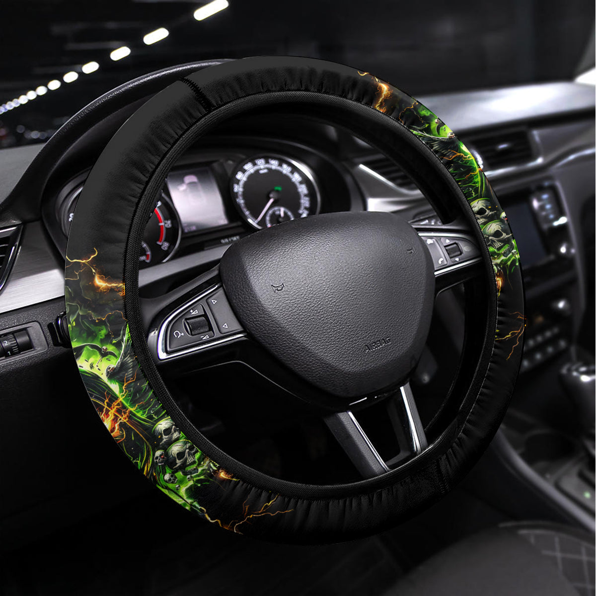 Doule Skull Steering Wheel Cover Angel To Some Demon To Most