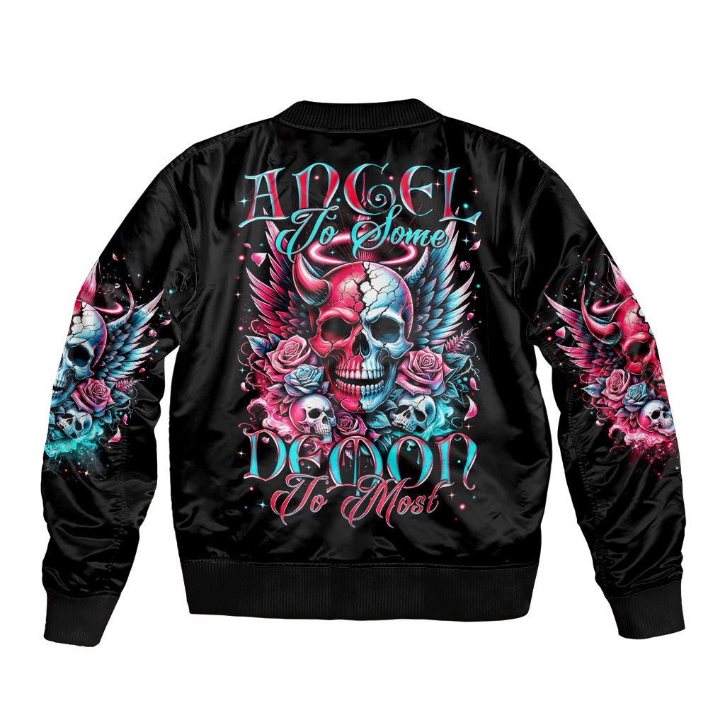 Couple Skull Bomber Jacket She Was And Angel Craving Chaos Demon Seeking Peace