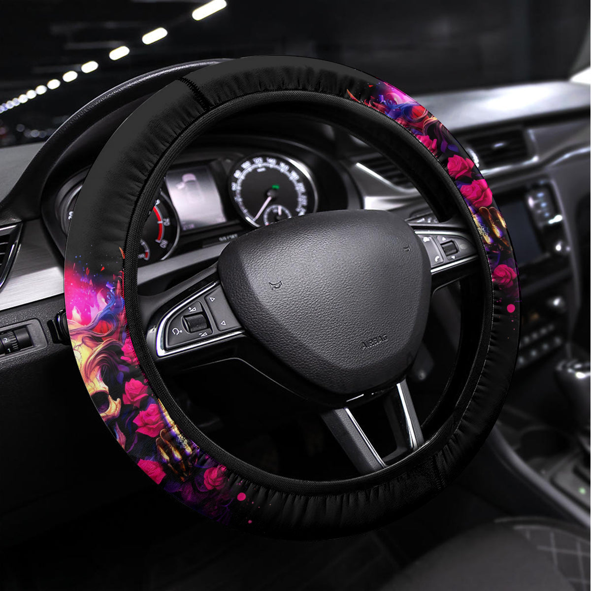 Rose Skull Steering Wheel Cover No Matter How Much I Try To Be Fucking Nice