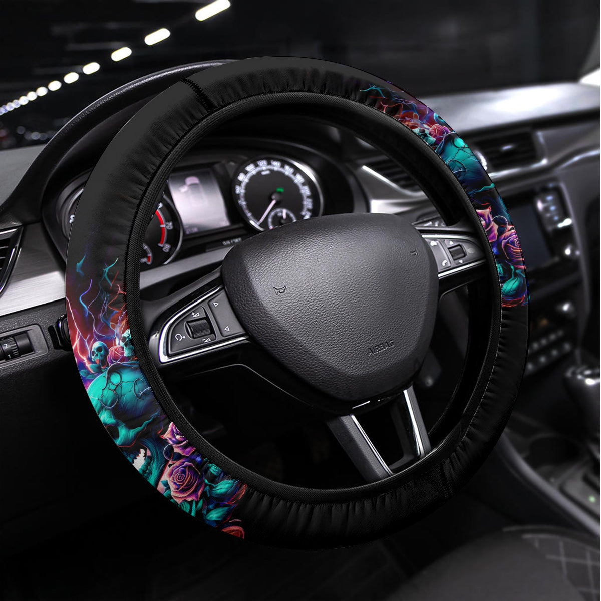 Twin Skull Steering Wheel Cover Don't Try Figure Me out I'm A Special Kind Of Twisted