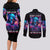 Flame Skull Couples Matching Long Sleeve Bodycon Dress and Long Sleeve Button Shirt While You Are Talking Behind My Back Freel Free To Bend Down And Kiss My Ass