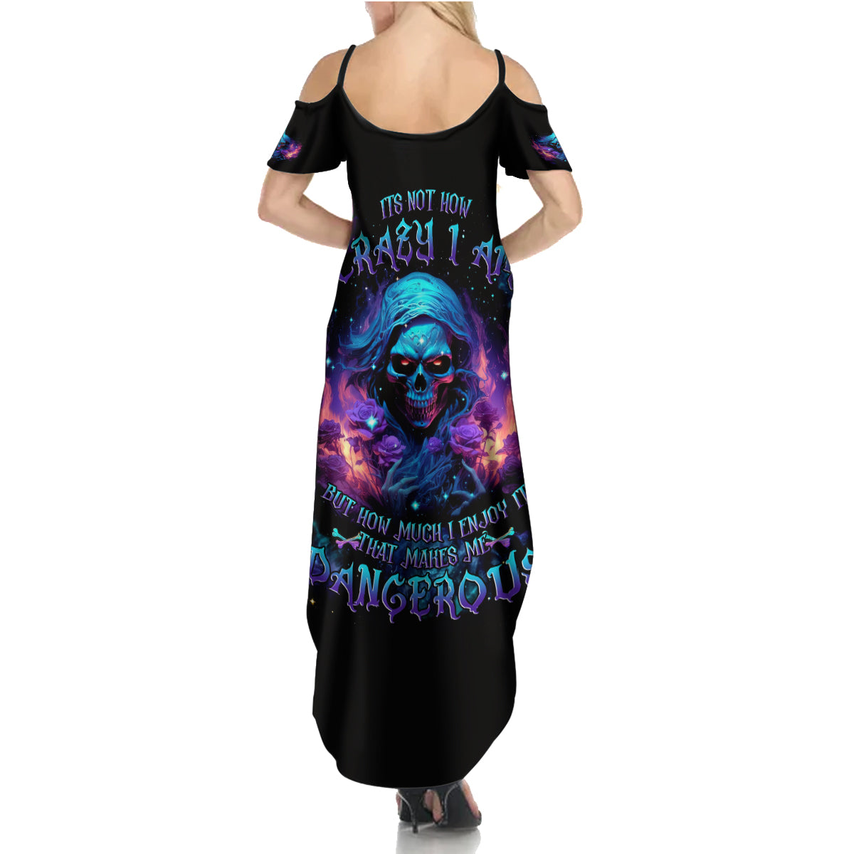 Flame Skull Summer Maxi Dress Its Not How Crazy I Am But How Much I enjoy It That Makes Me Dangeous